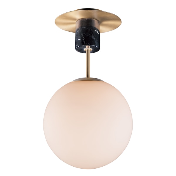 Maxim Lighting Vesper 1-Light 9.75" Wide Satin Brass / Black Semi-Flush Mount Light 26031SWSBRBK - main